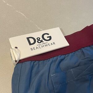 ONE OF A KIND VINTAGE D&G Beachwear Blue Pant & Burgundy Waistband